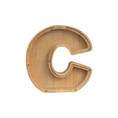 Pușculiță din lemn cu 26 de litere Depozitare pentru monede Decorație creativă transparentă pentru birou Decorarea casei Cadou de artizanat