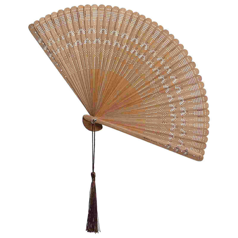 Kézzel összecsukható ventilátorok kínai összecsukható vintage szövött kézi retro szantálfa esküvői fa nyélfa nyári kellékek tánc