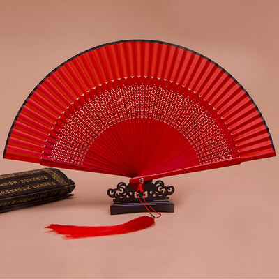 Ventilator de recuzită pentru dans cheongsam, stil chinezesc, evantai portabil de mână, evantai pliabil, artă, decorațiuni pentru casa, decorațiuni de nuntă, cadou de artizanat