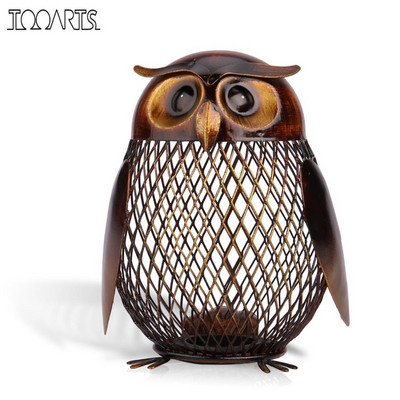 Tooarts Piggy Bank Money Box Κουκουβάγια Metal Piggy Coin Bank Κουτί εξοικονόμησης χρημάτων Φιγούρες διακόσμησης σπιτιού Χριστουγεννιάτικο δώρο χειροτεχνίας για παιδιά