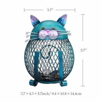 Tooarts Cat Piggy Bank Metal Coin Bank Money Box Figurines Coin Box Saving Money Διακόσμηση σπιτιού Πρωτοχρονιάτικο Χριστουγεννιάτικο δώρο για παιδιά