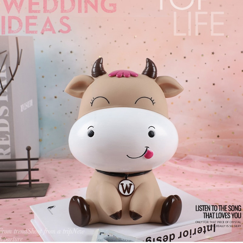 Animacinis filmas Karvė Piggy Bank Didelės Popierinės Pinigų Dėžės Monetos Seifas Taupymo Dėžė Didelės talpos Pinigų Bankas Vaikų Žaislai Vaikams Gimtadienio Dovanos