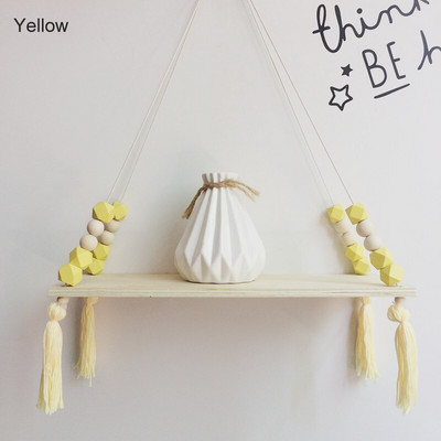 1 vnt. Pakabinamas Dekorinis Sūpynės lentyna Dekoratyvinės lentynos Kambarių Sandėliavimas Organizacijos asmenybė Vaikų kambarys Mediniai karoliukai Kutas