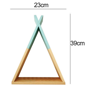 1 бр. Дървена триъгълна стойка за съхранение на всекидневна Декор Стенен рафт за деца Момчета Декорация на стая Декорация на дома