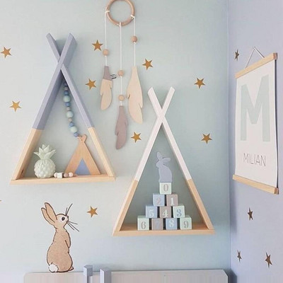 1 db nappali fa háromszög tároló tartó állvány dekor falra szerelhető polc gyerekeknek fiú lányoknak szoba dekoráció otthoni dekoráció