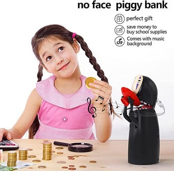 Spirited Away Faceless Man Piggy Bank Kaonashi Swallow Money Toy Automatic Eat Coin Bank Hayao Miyazaki Doll Παιδικό δώρο