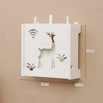 Нов Wifi рутер Рафт Кутии за съхранение Кабел Power Plus Телена скоба Дървено-пластмасова кутия за окачване на стена Направи си сам Органайзер за съхранение Домашен декор