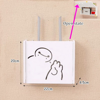 Нов Wifi рутер Рафт Кутии за съхранение Кабел Power Plus Телена скоба Дървено-пластмасова кутия за окачване на стена Направи си сам Органайзер за съхранение Домашен декор