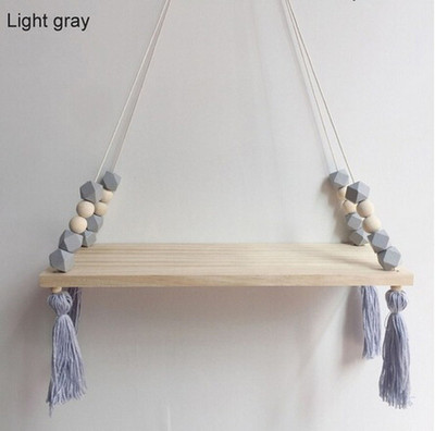 Skandinaviško stiliaus spalvingi karoliukai kutai mediniai Sieninės lentynos apdaila Vaikų kambario vaikiškų drabužių parduotuvės stendas