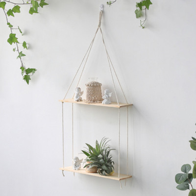 1 vnt INS Makramo lentynos augalas Boho namų dekoras Kalėdų Naujųjų metų rankų darbo pynimo medinis sieninis žvakių laikiklis plūduriuojanti saugojimo dovana SW