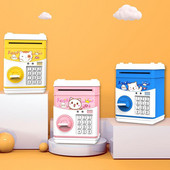 Mini malacpersely Rajzfilm mintás pénzesdoboz takarékdoboz érméhez játékzenével Befizetés Készpénz széf lakberendezési ajándék gyerekeknek