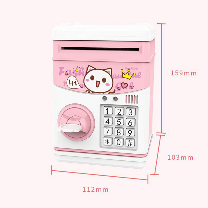Mini malacpersely Rajzfilm mintás pénzesdoboz takarékdoboz érméhez játékzenével Befizetés Készpénz széf lakberendezési ajándék gyerekeknek