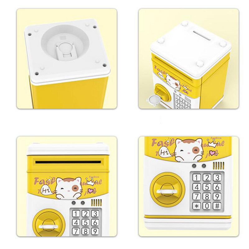 Mini malacpersely Rajzfilm mintás pénzesdoboz takarékdoboz érméhez játékzenével Befizetés Készpénz széf lakberendezési ajándék gyerekeknek