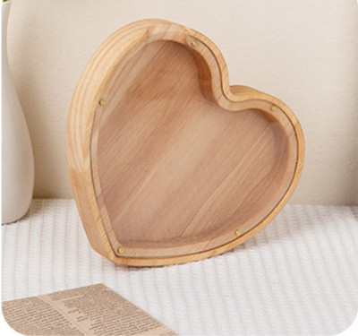 Κουμπαράς 26 επιστολών Ξύλινο κέρμα Κουτί εξοικονόμησης χρημάτων Βάζο Κουτί αποθήκευσης νομισμάτων για παιδιά Στολίδι επιτραπέζιου υπολογιστή Χειροτεχνία σπιτιού