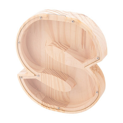 Κουμπαράς 26 επιστολών Ξύλινο κέρμα Κουτί εξοικονόμησης χρημάτων Βάζο Κουτί αποθήκευσης νομισμάτων για παιδιά Στολίδι επιτραπέζιου υπολογιστή Χειροτεχνία σπιτιού