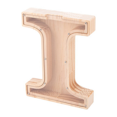 Κουμπαράς 26 επιστολών Ξύλινο κέρμα Κουτί εξοικονόμησης χρημάτων Βάζο Κουτί αποθήκευσης νομισμάτων για παιδιά Στολίδι επιτραπέζιου υπολογιστή Χειροτεχνία σπιτιού