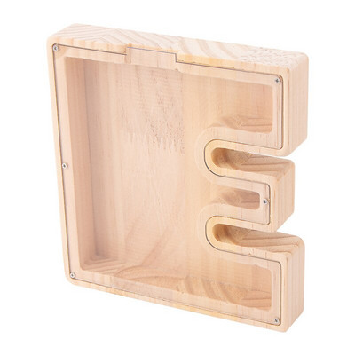 Κουμπαράς 26 επιστολών Ξύλινο κέρμα Κουτί εξοικονόμησης χρημάτων Βάζο Κουτί αποθήκευσης νομισμάτων για παιδιά Στολίδι επιτραπέζιου υπολογιστή Χειροτεχνία σπιτιού