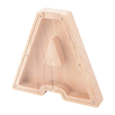 Κουμπαράς 26 επιστολών Ξύλινο κέρμα Κουτί εξοικονόμησης χρημάτων Βάζο Κουτί αποθήκευσης νομισμάτων για παιδιά Στολίδι επιτραπέζιου υπολογιστή Χειροτεχνία σπιτιού