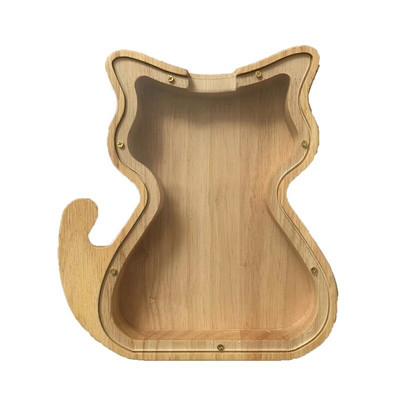 Κουμπαράς 26 επιστολών Ξύλινο κέρμα Κουτί εξοικονόμησης χρημάτων Βάζο Κουτί αποθήκευσης νομισμάτων για παιδιά Στολίδι επιτραπέζιου υπολογιστή Χειροτεχνία σπιτιού