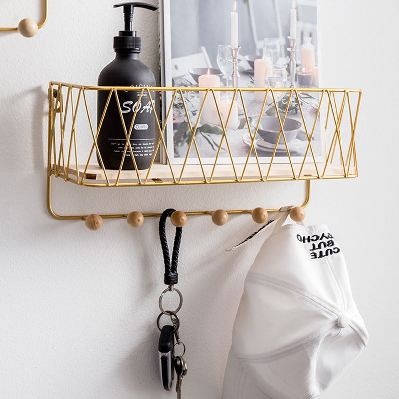 Atslēgu turētājs Pasta plaukts Ieejas plaukts Radošs Vienkāršs Ziemeļvalstu kaltas dzelzs režģis sienas stiprinājums uzglabāšanas plaukta āķi Atslēgu šķirotājs organizators