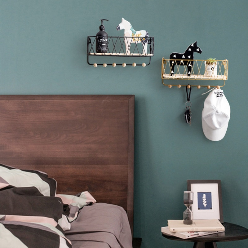 Atslēgu turētājs Pasta plaukts Ieejas plaukts Radošs Vienkāršs Ziemeļvalstu kaltas dzelzs režģis sienas stiprinājums uzglabāšanas plaukta āķi Atslēgu šķirotājs organizators