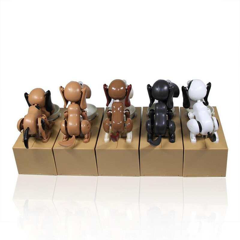 Cutie de bani Robotică Câine care mănâncă foame Banco Canino Bancă de monede Fură automată Bancă de bani Cutie de economisire a banilor Cadou pentru copii