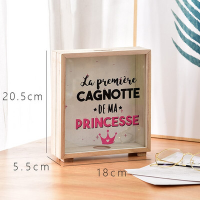 Kūrybingas medinis lagaminas Piggy Bank Visiškai naujas medinis Piggy Bank pinigų dėžutė Animacinis filmas vaikams Vaikų taupymo pinigų dėžutė Monetų kasos dėžutė