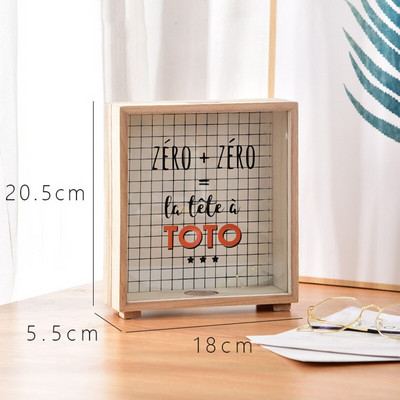 Kūrybingas medinis lagaminas Piggy Bank Visiškai naujas medinis Piggy Bank pinigų dėžutė Animacinis filmas vaikams Vaikų taupymo pinigų dėžutė Monetų kasos dėžutė