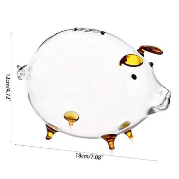 Pig Piggy Bank Κουτιά χρημάτων Κουτιά νομισμάτων Χαριτωμένο διαφανές γυάλινο αναμνηστικό γέννηση Dropshipping