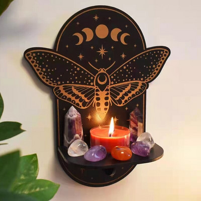 Halloween kristálypolc PVC állati pillangó kőpolc falra akasztható kristályállvány polc otthoni fali művészeti dekorációk tárolóállvány