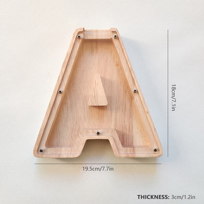 Dvidešimt šešių raidžių anglų abėcėlė Piggy Bank Medinė moneta Pinigų taupymo dėžutė Stiklainės monetos Sandėliavimas Darbastalio papuošalai namų dekoro amatai