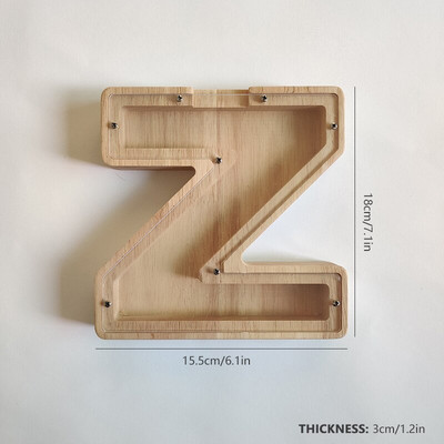 Dvidešimt šešių raidžių anglų abėcėlė Piggy Bank Medinė moneta Pinigų taupymo dėžutė Stiklainės monetos Sandėliavimas Darbastalio papuošalai namų dekoro amatai