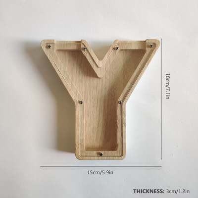 Dvidešimt šešių raidžių anglų abėcėlė Piggy Bank Medinė moneta Pinigų taupymo dėžutė Stiklainės monetos Sandėliavimas Darbastalio papuošalai namų dekoro amatai