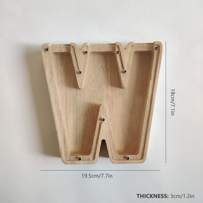 Dvidešimt šešių raidžių anglų abėcėlė Piggy Bank Medinė moneta Pinigų taupymo dėžutė Stiklainės monetos Sandėliavimas Darbastalio papuošalai namų dekoro amatai