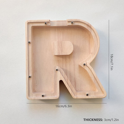 Dvidešimt šešių raidžių anglų abėcėlė Piggy Bank Medinė moneta Pinigų taupymo dėžutė Stiklainės monetos Sandėliavimas Darbastalio papuošalai namų dekoro amatai