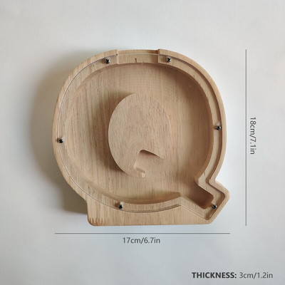 Dvidešimt šešių raidžių anglų abėcėlė Piggy Bank Medinė moneta Pinigų taupymo dėžutė Stiklainės monetos Sandėliavimas Darbastalio papuošalai namų dekoro amatai