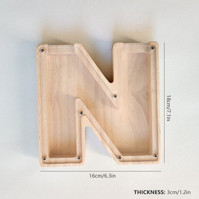 Dvidešimt šešių raidžių anglų abėcėlė Piggy Bank Medinė moneta Pinigų taupymo dėžutė Stiklainės monetos Sandėliavimas Darbastalio papuošalai namų dekoro amatai