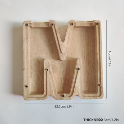 Dvidešimt šešių raidžių anglų abėcėlė Piggy Bank Medinė moneta Pinigų taupymo dėžutė Stiklainės monetos Sandėliavimas Darbastalio papuošalai namų dekoro amatai