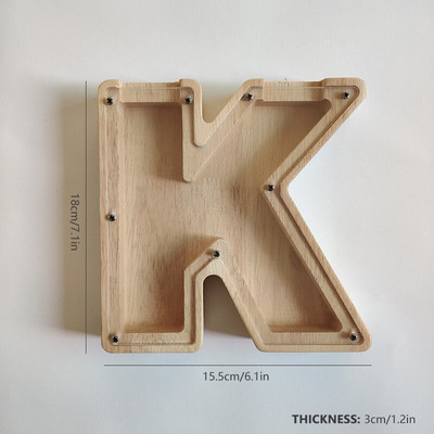 Dvidešimt šešių raidžių anglų abėcėlė Piggy Bank Medinė moneta Pinigų taupymo dėžutė Stiklainės monetos Sandėliavimas Darbastalio papuošalai namų dekoro amatai