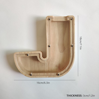 Dvidešimt šešių raidžių anglų abėcėlė Piggy Bank Medinė moneta Pinigų taupymo dėžutė Stiklainės monetos Sandėliavimas Darbastalio papuošalai namų dekoro amatai