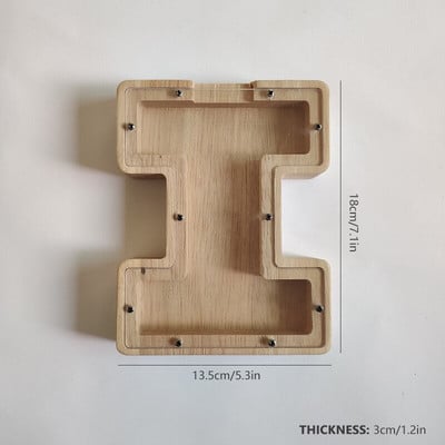 Dvidešimt šešių raidžių anglų abėcėlė Piggy Bank Medinė moneta Pinigų taupymo dėžutė Stiklainės monetos Sandėliavimas Darbastalio papuošalai namų dekoro amatai