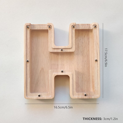 Dvidešimt šešių raidžių anglų abėcėlė Piggy Bank Medinė moneta Pinigų taupymo dėžutė Stiklainės monetos Sandėliavimas Darbastalio papuošalai namų dekoro amatai