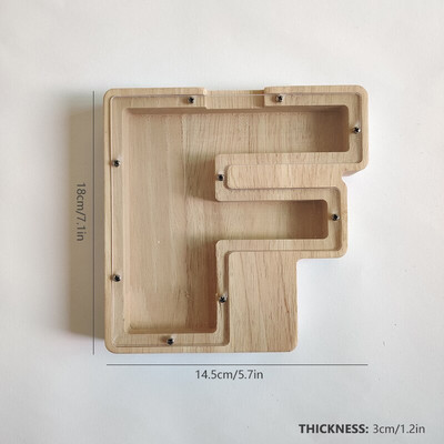 Dvidešimt šešių raidžių anglų abėcėlė Piggy Bank Medinė moneta Pinigų taupymo dėžutė Stiklainės monetos Sandėliavimas Darbastalio papuošalai namų dekoro amatai