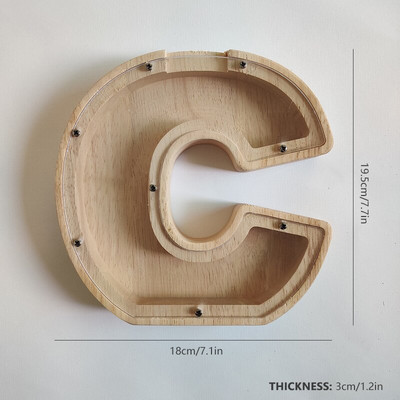 Dvidešimt šešių raidžių anglų abėcėlė Piggy Bank Medinė moneta Pinigų taupymo dėžutė Stiklainės monetos Sandėliavimas Darbastalio papuošalai namų dekoro amatai