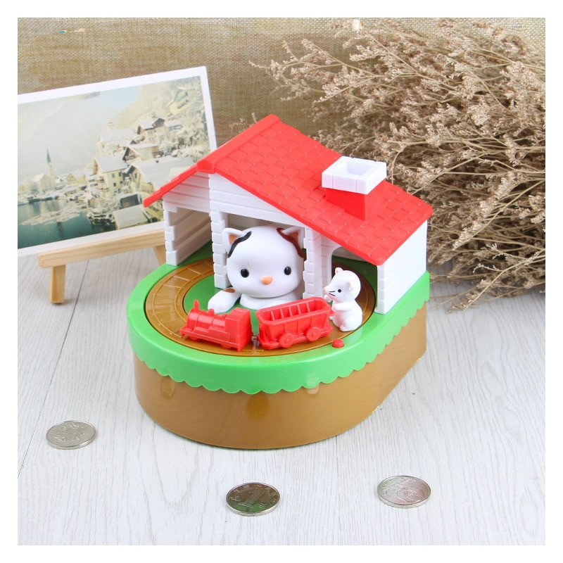 ÚJ elektronikus malacpersely, aranyos egér és macska persely zenei érmékkel takarékdoboz asztali játék gyerekeknek születésnapi karácsonyi ajándék