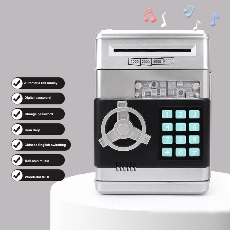 Mini bankomatas taupomasis bankas peties krepšys Grynųjų monetų monetų pinigų depozito dėžutė Dovana vaikams Moneta Pinigų įnašas Banknotas