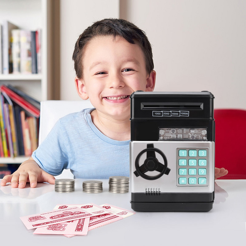 Mini bankomatas taupomasis bankas peties krepšys Grynųjų monetų monetų pinigų depozito dėžutė Dovana vaikams Moneta Pinigų įnašas Banknotas