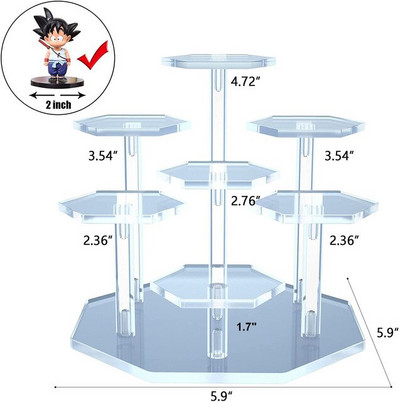 Akril kijelzőállvány Naruto Pop Mart figurás kijelzőhöz, vakdobozos tároló kijelzőállvány baba kézi Aberdeen tárolóállványhoz
