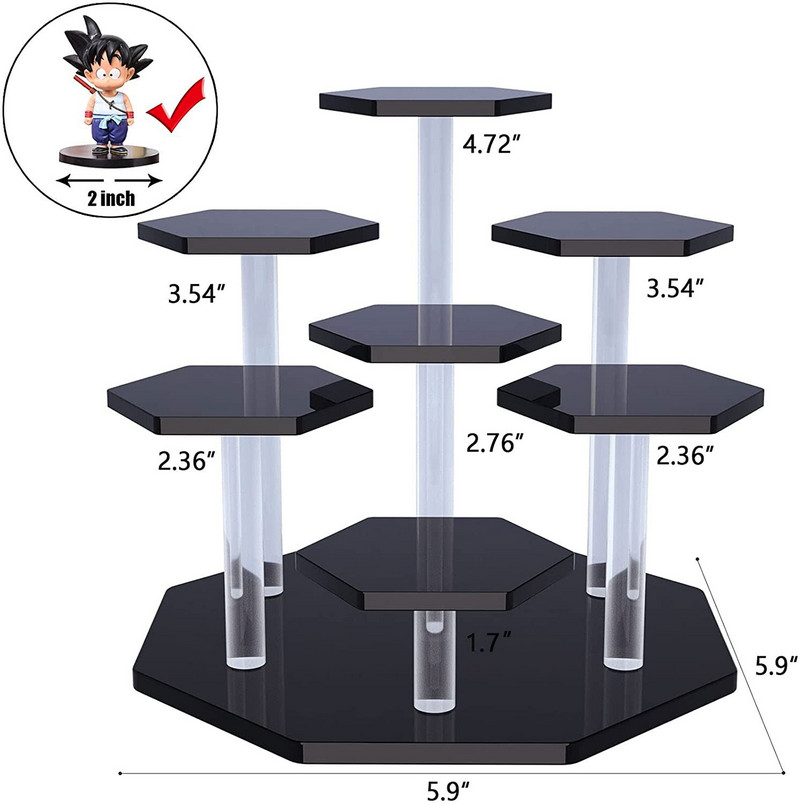 Akril kijelzőállvány Naruto Pop Mart figurás kijelzőhöz, vakdobozos tároló kijelzőállvány baba kézi Aberdeen tárolóállványhoz