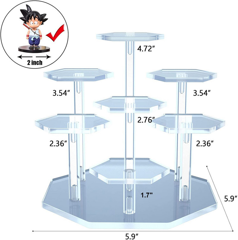 Akril kijelzőállvány Naruto Pop Mart figurás kijelzőhöz, vakdobozos tároló kijelzőállvány baba kézi Aberdeen tárolóállványhoz